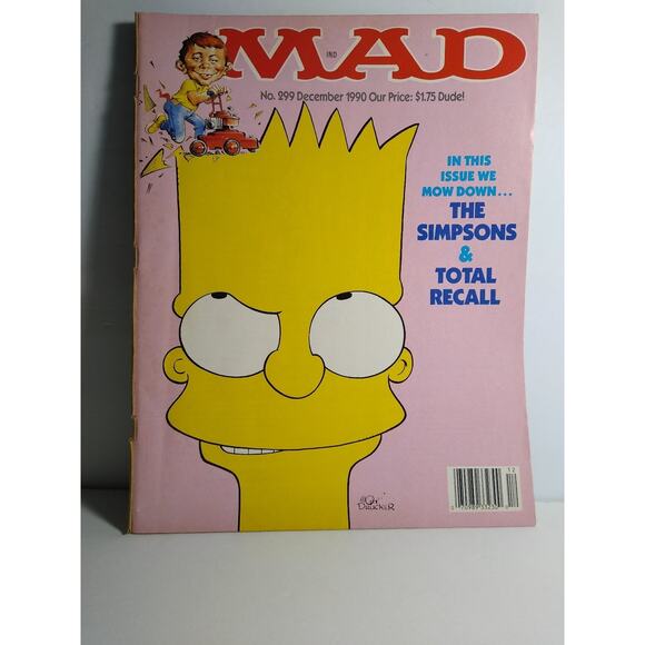 MAD #299 December 1990 The Simpsons Bart Total Recall Parody Spoof Comic Book - Picture 1 of 5